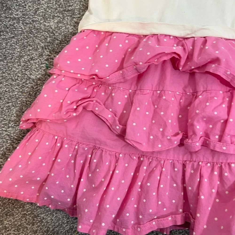 Mini Boden Cream and Pink Ruffled Sundress
